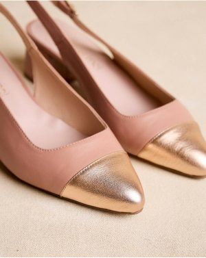 Women Polín Et Moi Heels Teyla Toe Cap Slingback Rose - 1