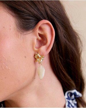 Women Polín Et Moi White Amiens White Stone Earring Jewelry - 1