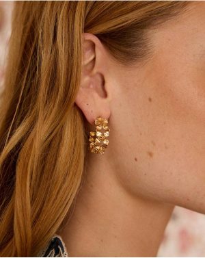 Women Polín Et Moi White/Gold Earrings Dorados Moi Jewelry - 1