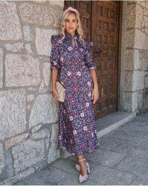 Women Purple Lupita Long Dress Polín Et Moi Dresses - 1