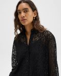 Women Theory Black Tops Boyfriend Shirt In Leopard Lace - 4