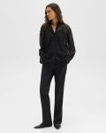 Women Theory Black Tops Boyfriend Shirt In Leopard Lace - 5