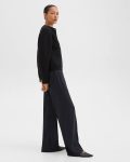 Women Theory Pants Charcoal Melange Straight-Leg 5-Pocket Pant In Stretch Flannel - 2