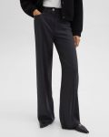 Women Theory Pants Charcoal Melange Straight-Leg 5-Pocket Pant In Stretch Flannel - 4