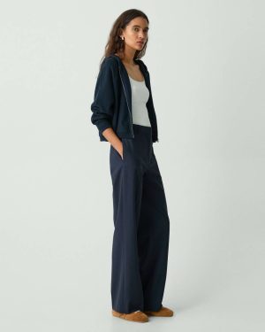 Women Theory Straight Pant In Good Wool Pants Nocturne Navy - 1