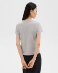 Women Theory Tiny Tee In Organic Cotton T-Shirts + Tank Tops Soft Grey Melange - 3