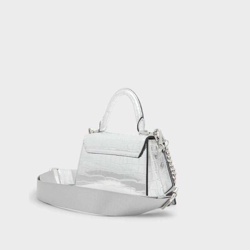 Women Top Handle Bags Aldo Lucenaax Silver Women's Top Handle Bags Silver - 2