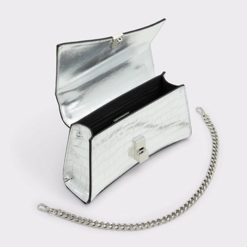 Women Top Handle Bags Aldo Lucenaax Silver Women's Top Handle Bags Silver - 3