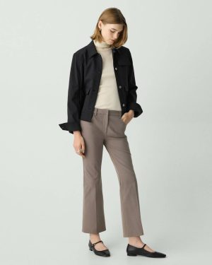 Women Walnut Pants Theory 5-Pocket Kick Pant In Stretch Cotton - 1