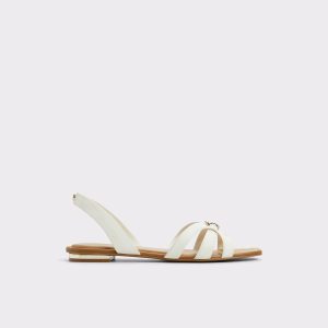 Women White Aldo Marassita White Women's Flat Sandals Slingbacks - 1