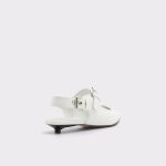 Women White Heels Aldo Kellya White Women's Slingbacks - 3