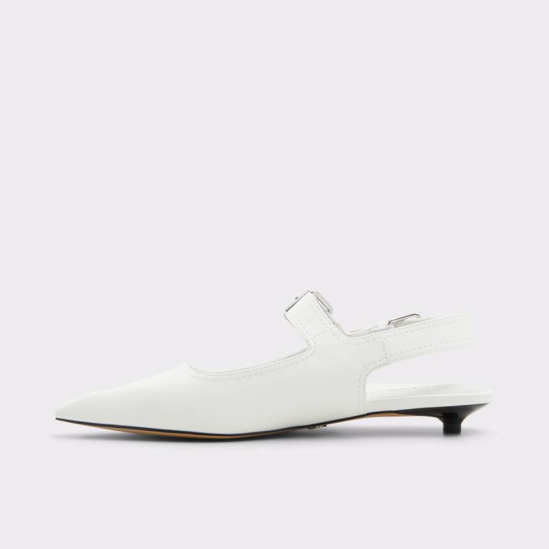 Women White Heels Aldo Kellya White Women's Slingbacks - 4
