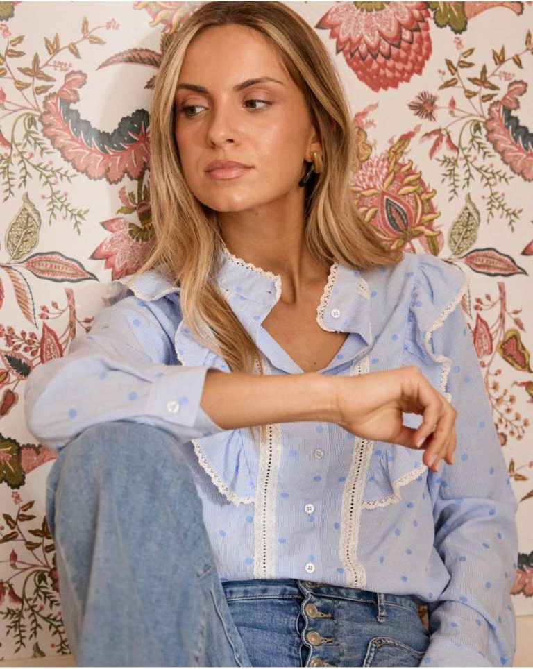 Yaritza Embroidery Blouse Polín Et Moi Women Blouses And Shirts Celestial - 3