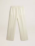 Aged White Men’s Aged White Wool Gabardine Joggers Golden Goose Jeans & Pants Men - 1
