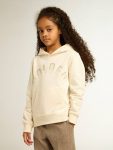 Aged White Topwear Selection (4-12 Years) Golden Goose Kids Hooded Sweatshirt In Aged White With Patches - 2