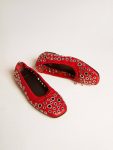 Amy Ballet Flats In Red Nappa Leather With Silver Colored Studs Women Loafers & Ballerinas Golden Goose - 2