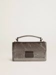 Anthracite Gray Handle Bags Golden Goose Women Small Venezia Bag In Anthracite-Gray Metallic Leather With Black Details - 1
