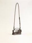 Anthracite Gray Handle Bags Golden Goose Women Small Venezia Bag In Anthracite-Gray Metallic Leather With Black Details - 2