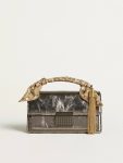 Anthracite Gray Handle Bags Golden Goose Women Small Venezia Bag In Anthracite-Gray Metallic Leather With Black Details - 5