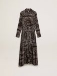 Anthracite-Gray Shirt Dress With Paisley Print Women Anthracite Gray Dresses & Jumpsuits Golden Goose - 1