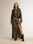 Anthracite-Gray Shirt Dress With Paisley Print Women Anthracite Gray Dresses & Jumpsuits Golden Goose - 3