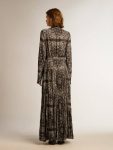Anthracite-Gray Shirt Dress With Paisley Print Women Anthracite Gray Dresses & Jumpsuits Golden Goose - 4