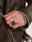 Antique Silver Men Golden Goose Men's Ring In Antique Silver Color Jewelry - 2