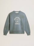 Baby Blue Women Golden Goose Oversized Sweatshirt In Baby Blue With Distressed Finish Sweatshirts - 1