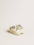 Baby School In Nappa Leather With Pink Rose Motif And White Suede Star Kids Newborns Golden Goose - 2