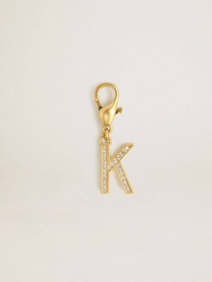 Bag Accessories Golden Goose Gold Letter K Charm In Gold-Colored Brass With Crystals Women - 1
