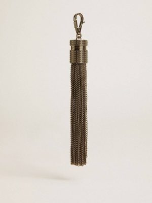 Bag Accessories Golden Goose Women Tassel-Shaped Charm In Silver-Colored Brass With Crystals Silver - 1