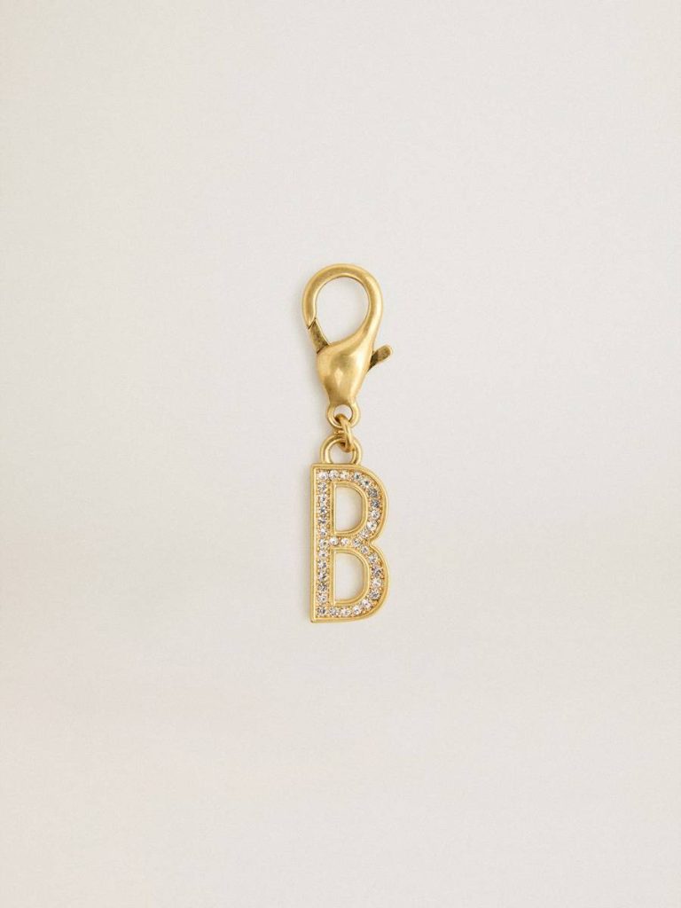 Bag Accessories Letter B Charm In Gold-Colored Brass With Crystals Golden Goose Women Gold - 1