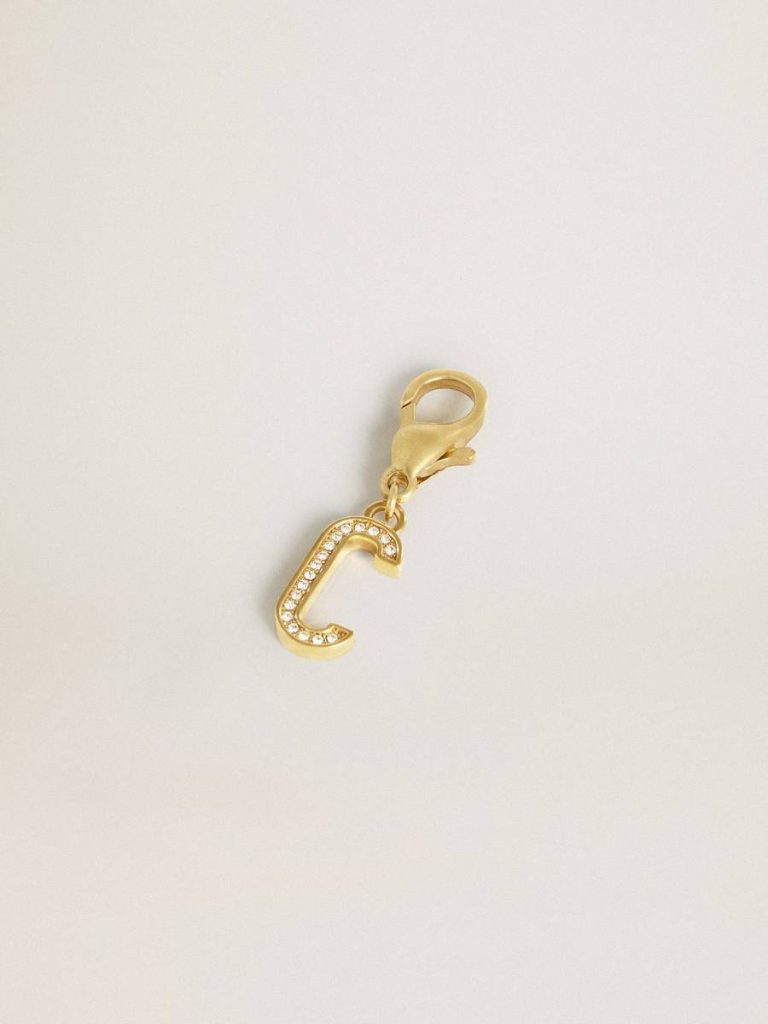 Bag Accessories Letter C Charm In Gold-Colored Brass With Crystals Gold Women Golden Goose - 2
