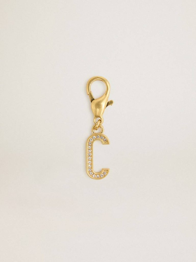 Bag Accessories Letter C Charm In Gold-Colored Brass With Crystals Gold Women Golden Goose - 1