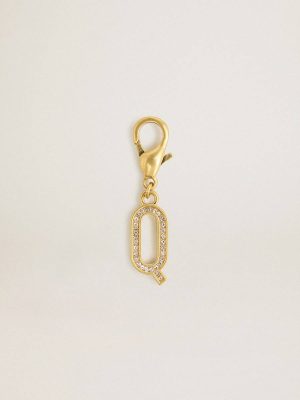 Bag Accessories Letter Q Charm In Gold-Colored Brass With Crystals Women Golden Goose Gold - 1
