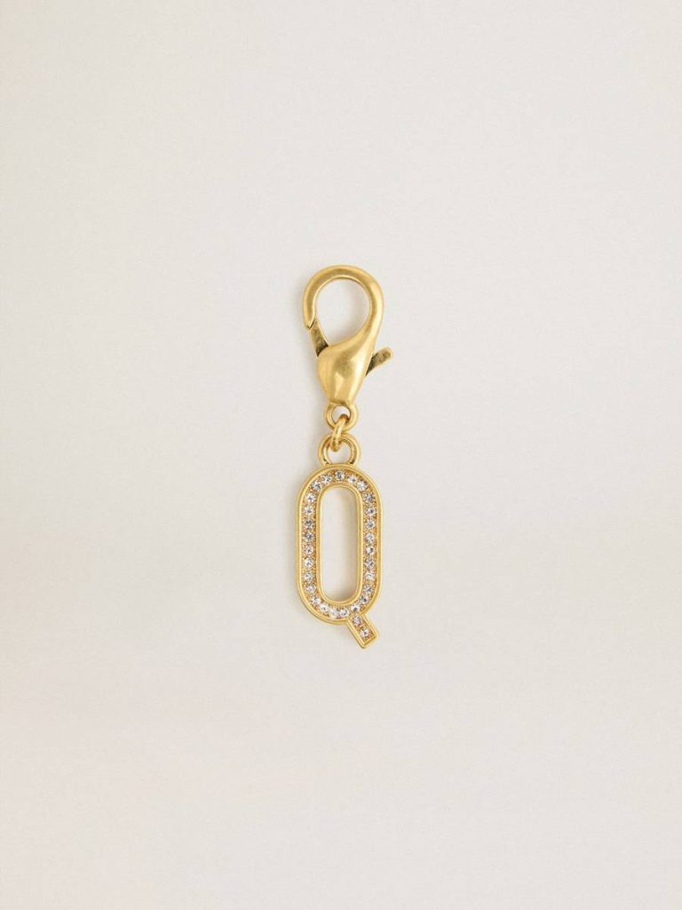 Bag Accessories Letter Q Charm In Gold-Colored Brass With Crystals Women Golden Goose Gold - 1