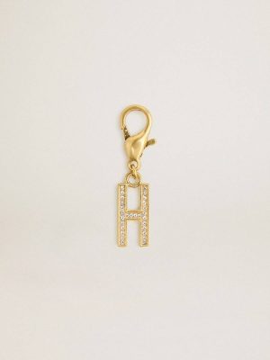 Bag Accessories Women Gold Letter H Charm In Gold-Colored Brass With Crystals Golden Goose - 1
