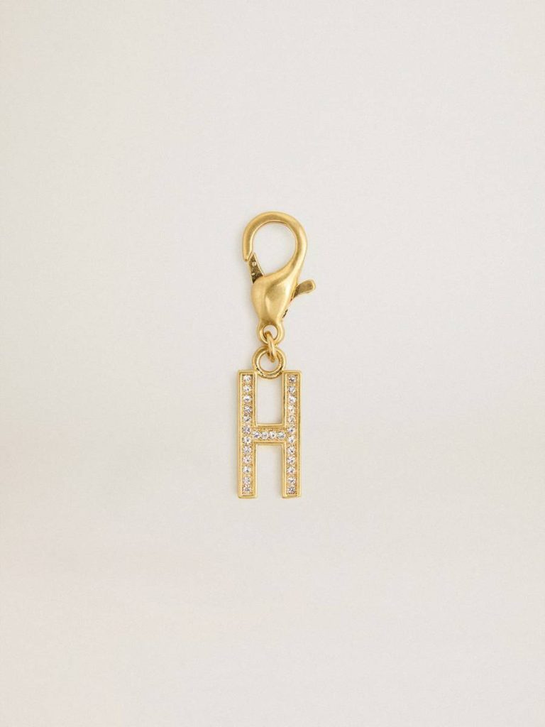 Bag Accessories Women Gold Letter H Charm In Gold-Colored Brass With Crystals Golden Goose - 1