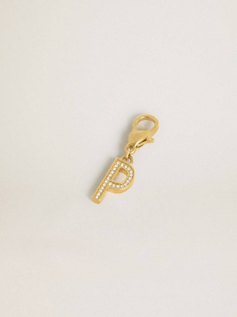 Bag Accessories Women Gold Letter P Charm In Gold-Colored Brass With Crystals Golden Goose - 2