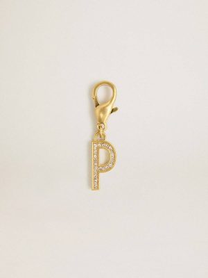 Bag Accessories Women Gold Letter P Charm In Gold-Colored Brass With Crystals Golden Goose - 1