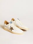 Ball Star Ball Star In Nappa With Metallic Star And Croc-Print Leather Heel Tab Men Golden Goose - 2