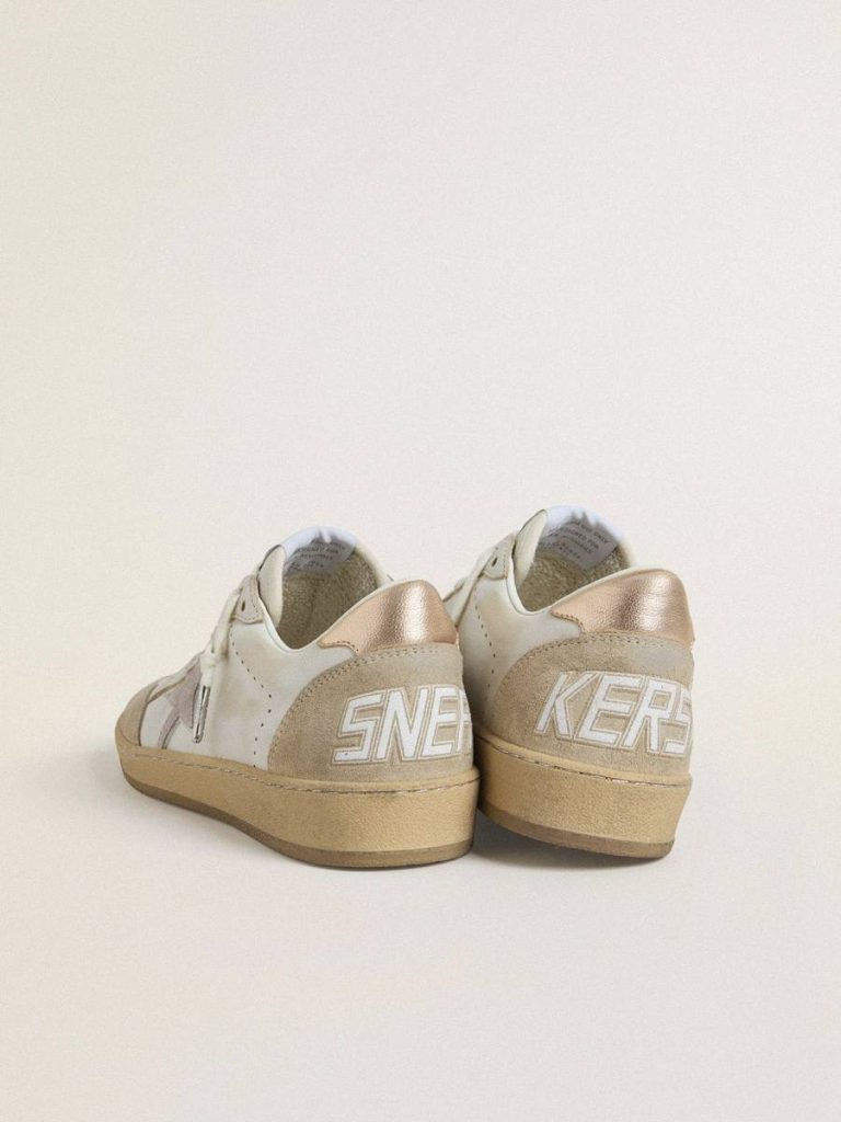 Ball Star Ball Star With Pink Suede Star And Silver Glitter Edges And Rose Gold Heel Tab Golden Goose Women - 4