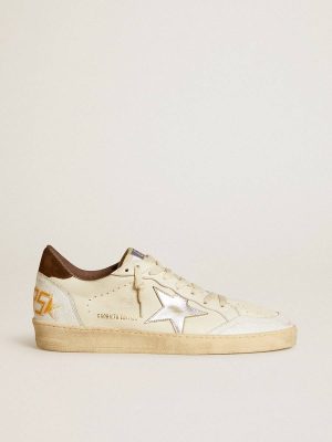 Ball Star Golden Goose Ball Star Ltd In Nappa With Metallic Leather Star And Suede Heel Tab Men - 1