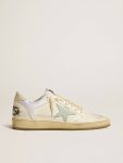 Ball Star Golden Goose Women Ball Star In Nylon And Leather With Pink And Light Blue Star And Beige Heel Tab - 1