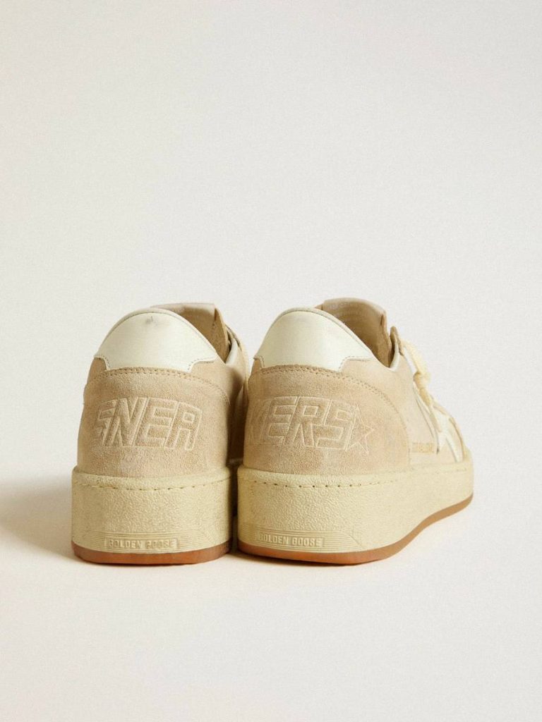 Ball Star In Beige Suede With White Leather Star And Heel Tab Golden Goose Ball Star Women - 4