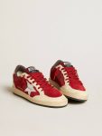 Ball Star In Burgundy Suede With Silver Leather Star And Heel Tab Golden Goose Ball Star Women - 2