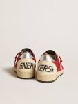 Ball Star In Burgundy Suede With Silver Leather Star And Heel Tab Golden Goose Ball Star Women - 4