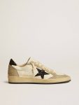 Ball Star In Nappa And Suede With Black Glitter Star And Heel Tab Women Golden Goose Ball Star - 1