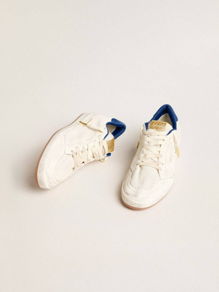 Ball Star In Perforated Nappa With White Star And Blue Nylon Heel Tab Golden Goose Men Ball Star - 2