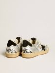 Ball Star Lab In Silver Leather With Black Suede Star And Heel Tab Ball Star Men Golden Goose - 4